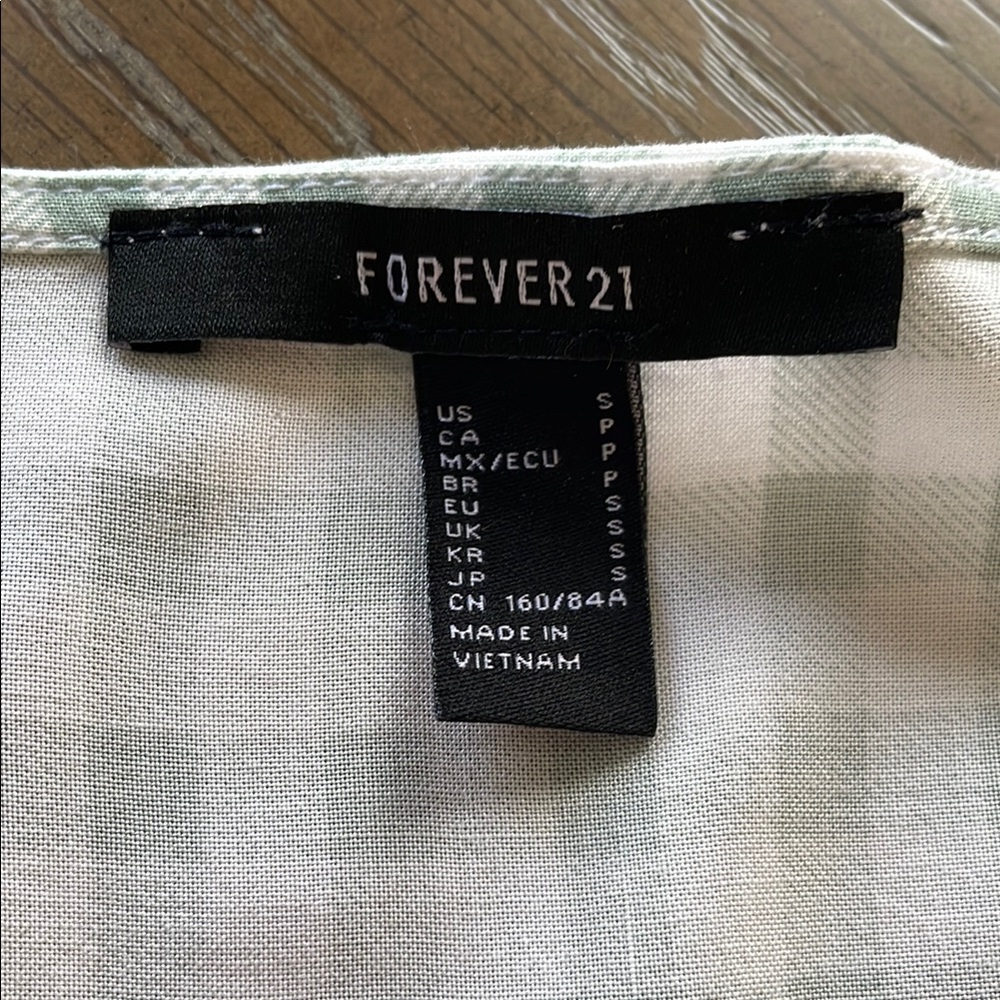 Forever 21 Green and White Scoop Neck Sundress - Picture 3 of 7